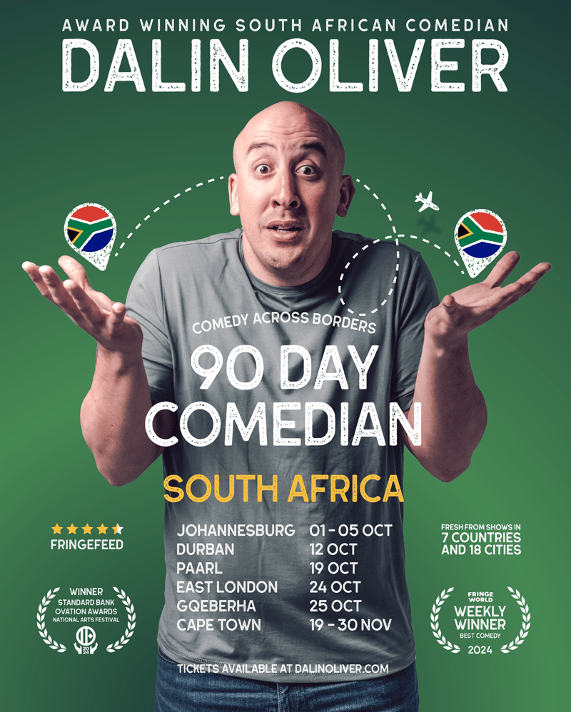 Fresh from His European Tour, SA Comedian Dalin Oliver is Back and Ready to Make the Country Laugh!