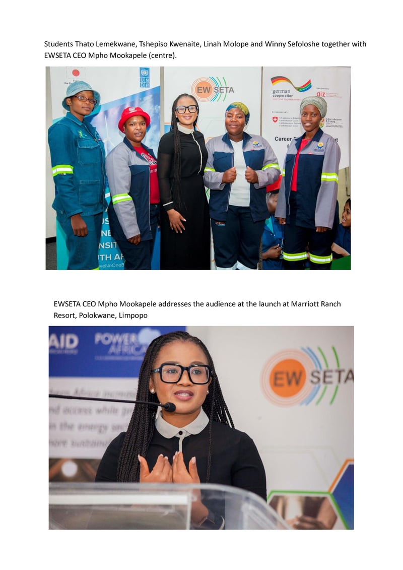 EWSETA partners with Power Africa and UNDP to advance women in electrical and renewable energy fields in Limpopo