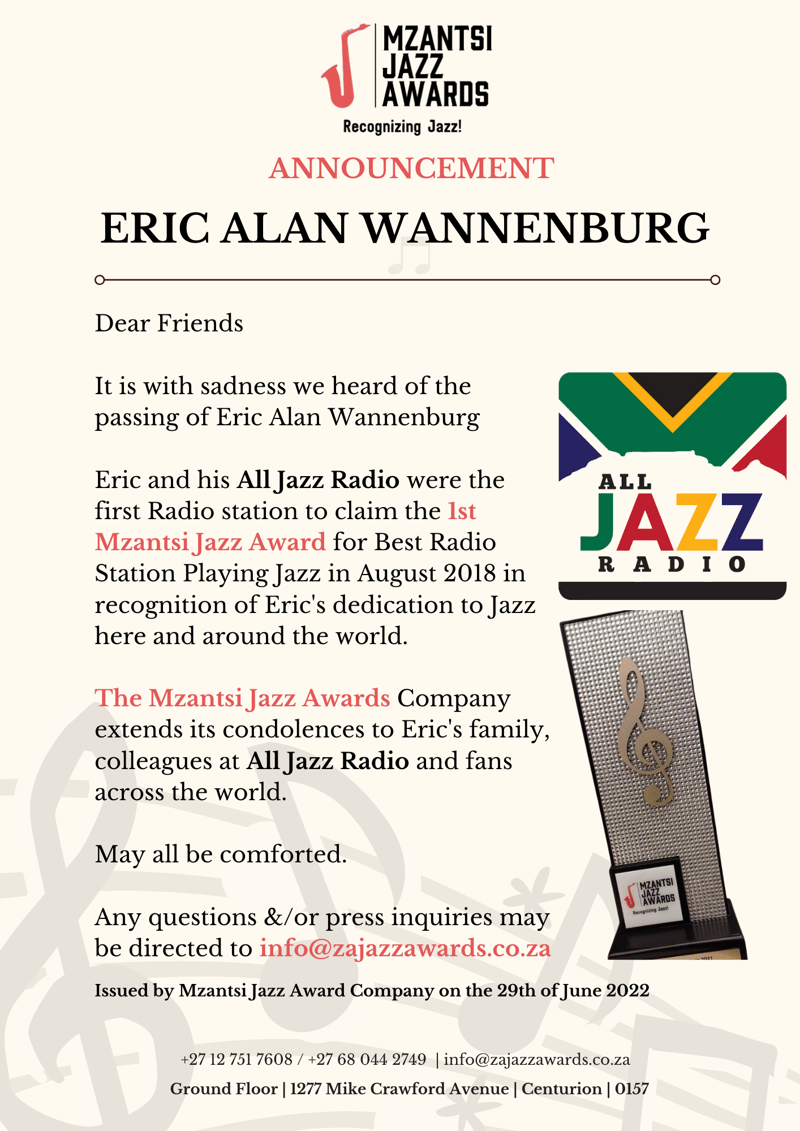 ANNOUNCEMENT: Eric Alan Wannenburg