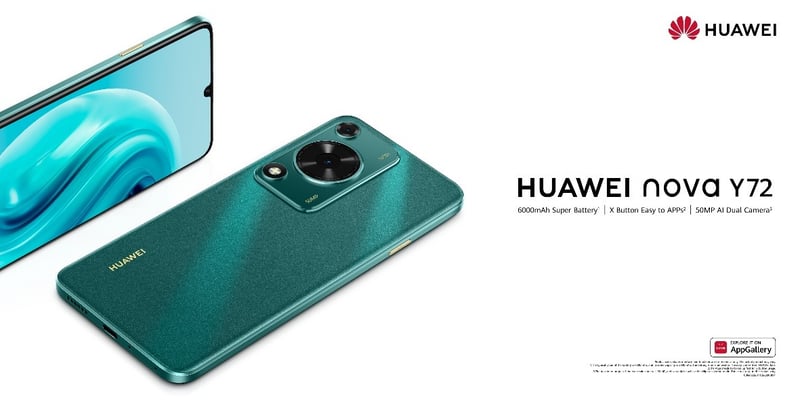 HUAWEI’s latest entry-level phone with the longest battery life - HUAWEI nova Y72 now available in South Africa