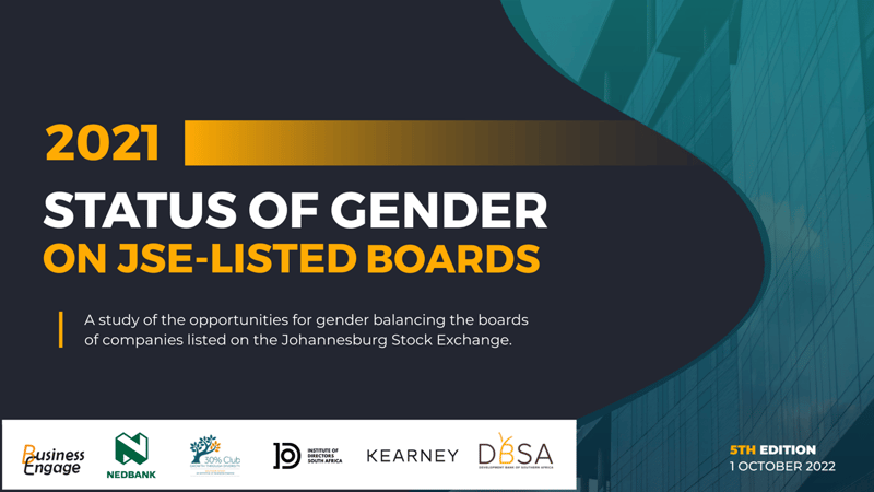 Business Engage Releases Its Fifth ‘status Of Gender On Jse-listed Boards’