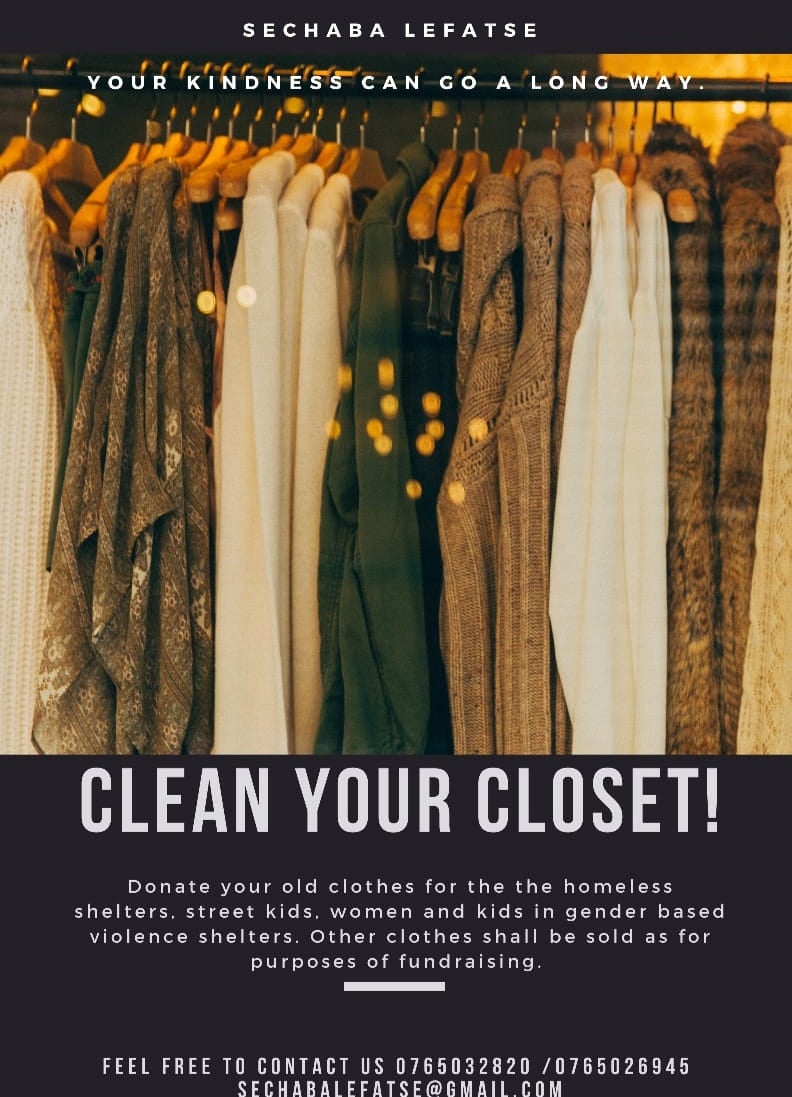 Clean Your Closet campaign, donate your old unwanted clothes to charity.