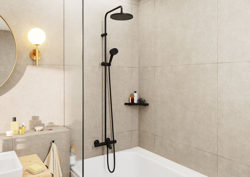 The new Vernis Blend shower systems from hansgrohe in the elegant trendy finish