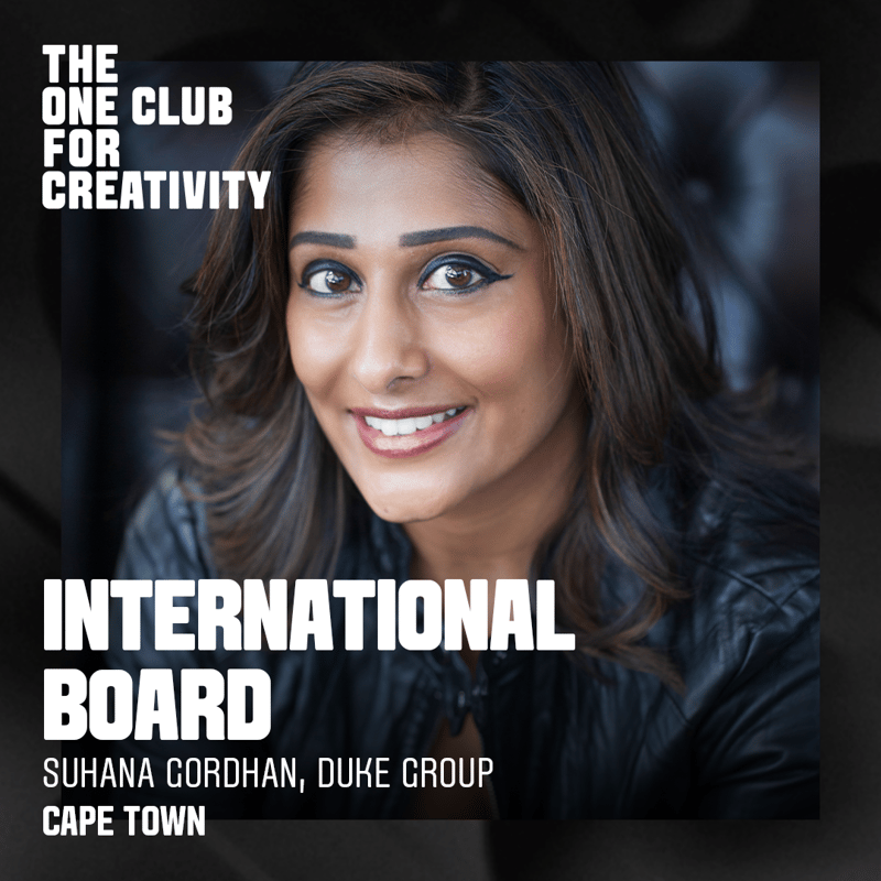 DUKE's Suhana Gordhan Appointed to One-Club for Creativity Board of Directors