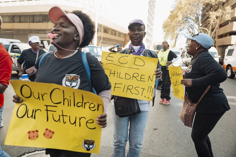 ECD Sit-In Action at the Basic Education Offices on Universal Children’s Day Calls for Urgent Government Prioritisation and Funding for Young Children