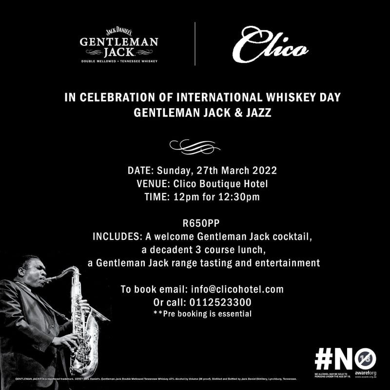 Gentleman Jack & Jazz event at the Clico Boutique Hotel in celebration of International Whisky Day