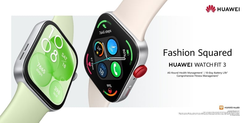 Square Up to Style: HUAWEI WATCH FIT 3 Arrives On South African Shelves