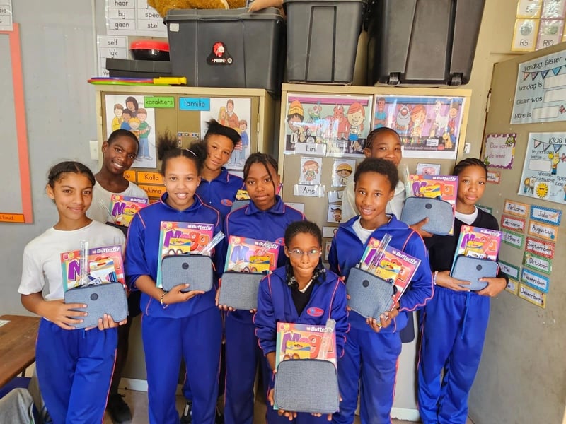 KLM Royal Dutch Airlines Delivers Essential Stationery to Students at Tereo School in Cape Town