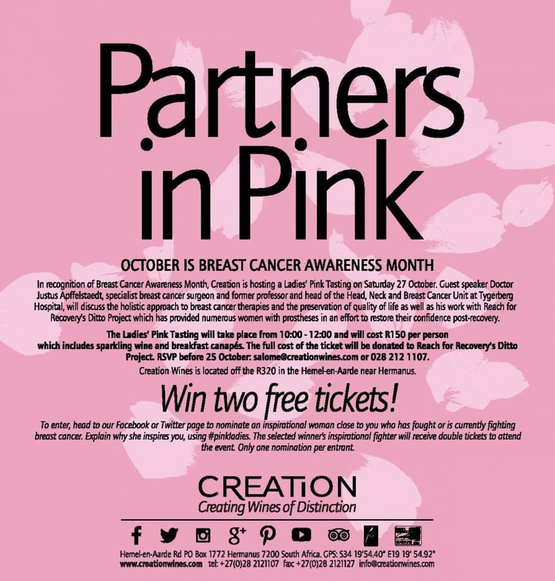 Creation Wines supports Reach for Recovery’s Ditto Project this Breast Cancer Awareness Month