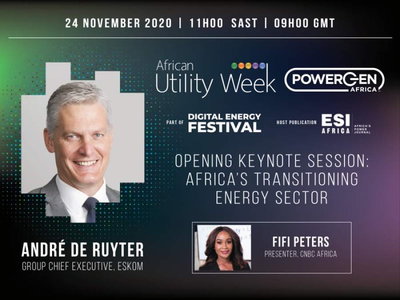 Eskom CEO answers tough questions on first day of Digital African Utility Week on 24 November