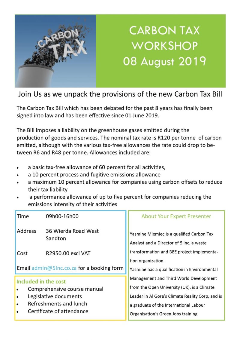 Carbon Tax Workshop 08 August 2019