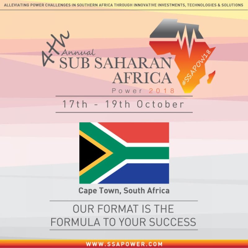 Sub Saharan Africa Power Summit 2018 17-19th October, Cape Town #SSAPOW18