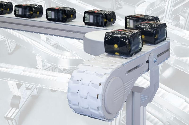 Low-noise conveyor system with fast assembly