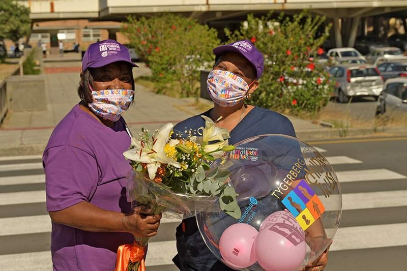 Champions for Children volunteers showing love to the frontline workers at Tygerberg Hospital during the month of February