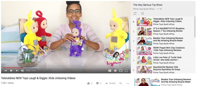 Prima Toys harnesses unboxing video trend