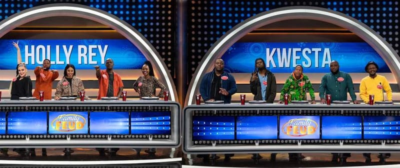 Musical Talent abounds in Family Feud this week as Holly Rey takes on Kwesta in the Name of Charity