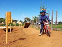 Dylan Wiggill tries out the YBIKE track