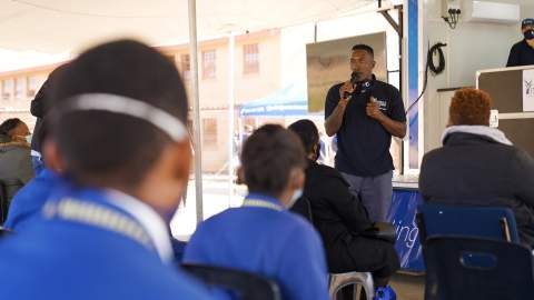 Jay Boogie, MC for the Impala Rustenburg Mobile Career Expo