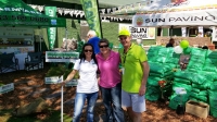 From left to right are Wynne Smith of Evangrass, Tanya Visser, editor of The Gardener magazine and John Kidger of Farmyard Organics, posing infront fo their impressive stand at the recent, Witness Garden Show