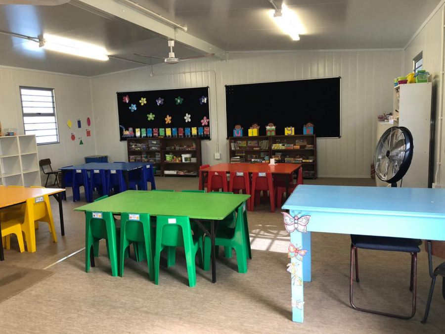 Inside one of the 6 classrooms provided by Kwikspace