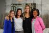 Julie Oates (second from the left) with brand ambassador Mikaela Oosthuizen (right of Julie Oates) and her two employees, Monique Kirwin (left) and Sinazo Tusa (right). 