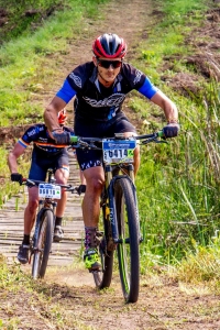 Derrin Smith, winner of the 60km Husqvarna Classic Mid-Illovo MTB Challenge