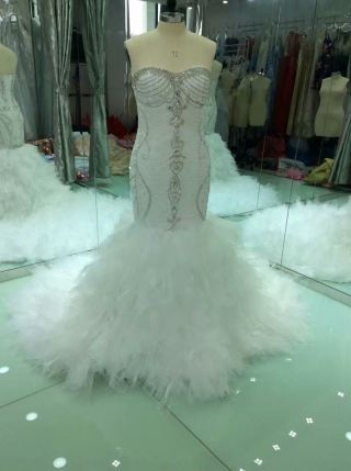 mermaid bridal dress beading