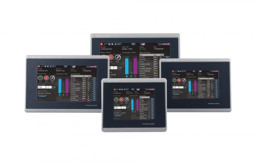 The new PanelView 5310 graphic terminals feature an intuitive, modern design with enhanced Logix integration that allows engineers to build modern applications with high-speed HMI buttons for jogging applications, scalable vector graphics, and a pre-configured system banner for diagnostics.