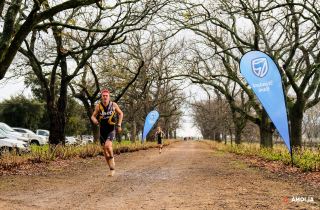 Jeep Team&#039;s Michael Lord finishing first at the Banhoek Duo Challenge.