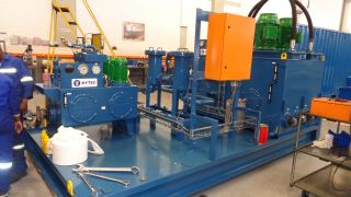 A gearbox and pinion bearing lubrication system manufactured by Hytec South Africa in Johannesburg