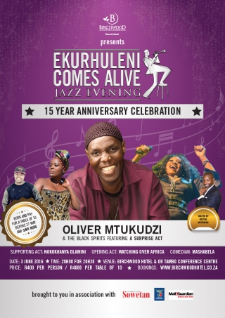 Oliver Mtukudzi to headline June Birchwood Jazz Festival