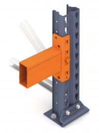 A schematic of the Mecalux Safety Pin Locking Mechanism available only from APC Storage Solutions SA. 