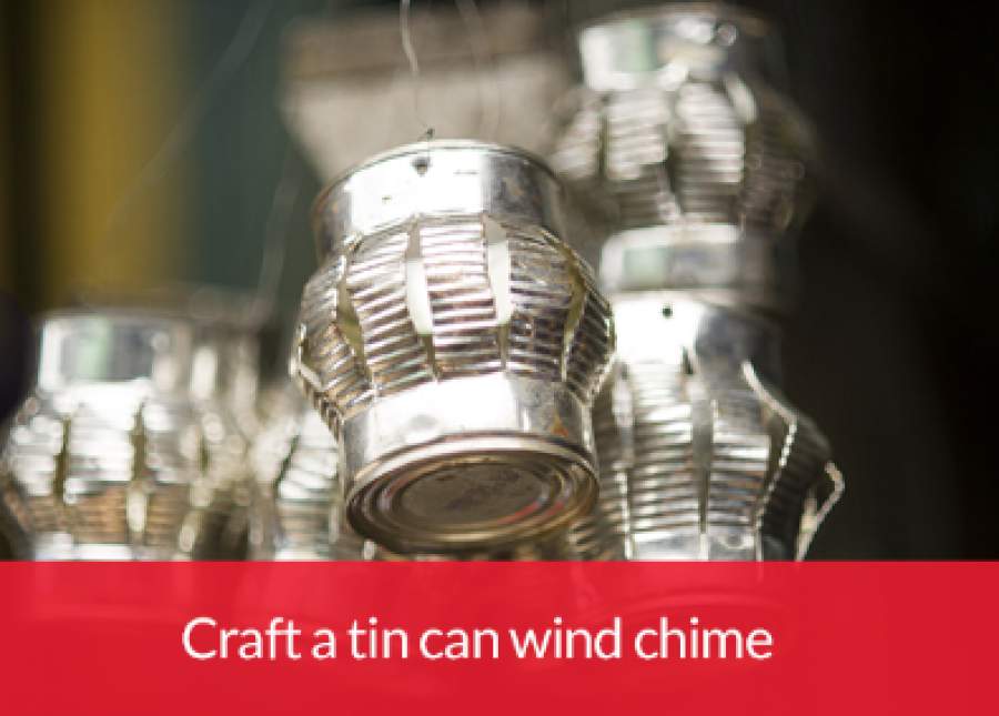 Craft a tin can wind chime