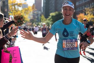 Mina Guli running marathon 1 of 100 at the New York City Marathon 