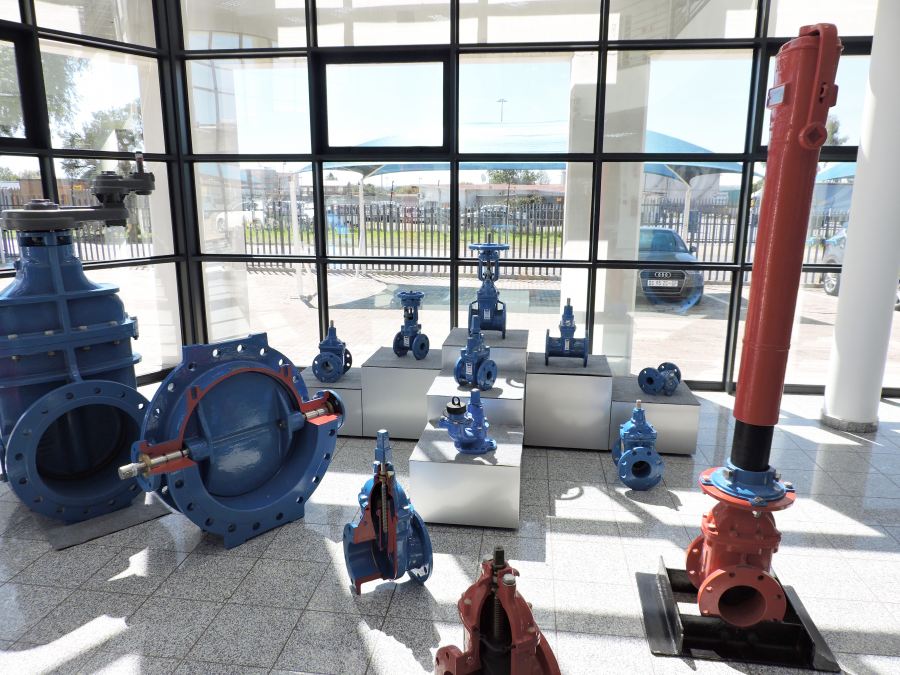 Some of the valves on display at the Academy at AVK Southern Africa’s headquarters in Johannesburg.