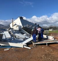 The aftermath. Non-Kwikspace prefabricated buildings at Nomzamo High                         School were destroyed by winds in excess of 100 km/h.