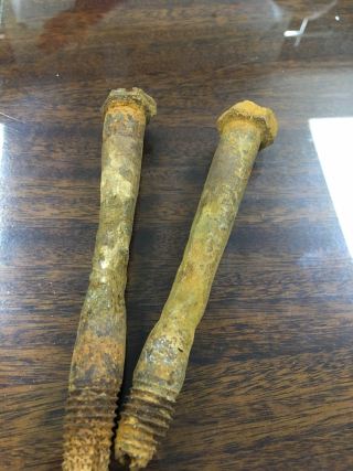 Above: The effect of corrosion can clearly be seen on these two stainless steel bolts recovered from an old pipeline