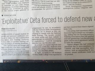 Exploitative &amp; deception of CETA &amp; FITA at its best misleads industry and fails learners