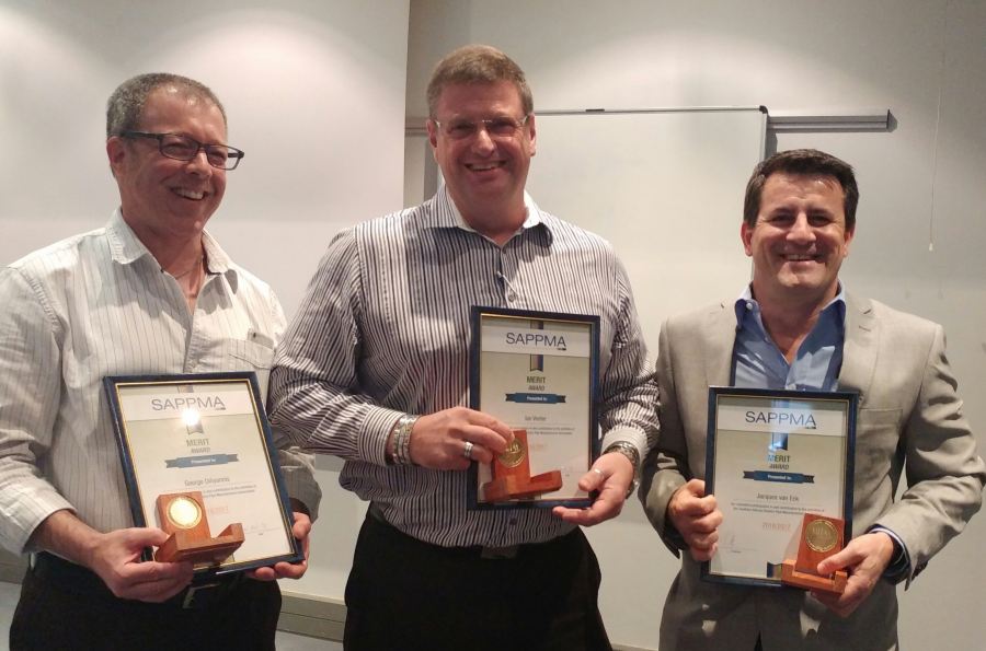  SAPPMA Merit Award Winners for 2017 fltr: George Diliyannis, Ian Venter and Jacques van Eck