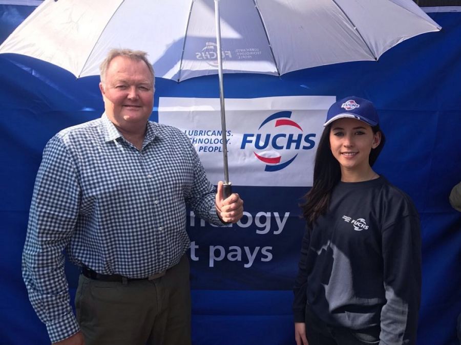 Paul Deppe, MD, FUCHS Lubricants South Africa with Savannah Woodward at FUCHS offices wishing her well in Italy.