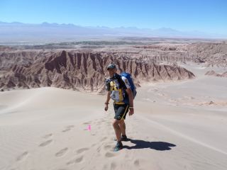 David Barnard running the 2015 Atacama Crossing in the Atacama Desert in Chile