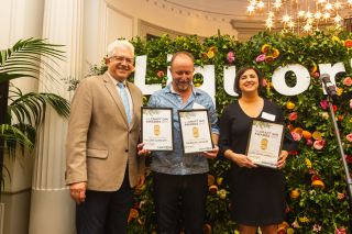 Alan Winde, Premier Western Cape, with Double Gold Winners at the South African Craft Gin Awards 2019