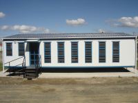 Of the 119 units, 80 are classrooms, assembled from Kwikspace’s double-                         wide prefabricated modules.