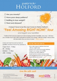 FEEL AMAZING RIGHT NOW! TOUR – PATRICK HOLFORD IN SA THIS MAY