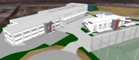 An artist’s impressions of Manitou Southern Africa (MSA) new premises in Proton Business Park, Chloorkop, Gauteng located on 15 000 m².   The centre building is the 1 015 m² double story office block, with the 4 980 m² workshop and spares warehouse to its left. The 5 000 m² warehouse is to the right of the office block, due for completion in 2018. 