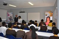 The new maths class with Harish Goyal, Chief Executive Officer – Asia Pacific &amp; Africa at Zee Entertainment and learners at Diepdale Secondary School 