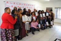 The Graduates along AfriSAm staff and the Facilitators. 