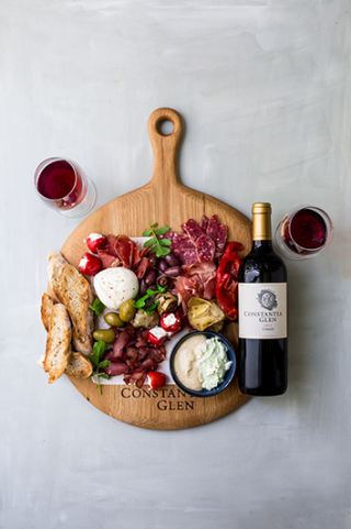 Constantia Glen antipasti platter with THREE