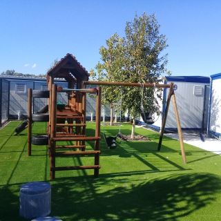 The ECD Centre includes a playground and jungle gym, supplied by Kwikspace.