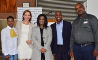 Attending the JHB breakfast session wereFLTR: Matshidiso Phala from Merseta, guest speaker Roxanne Da Mata (Strata-G Labour Solutions), Kirtida Bhana and Isaya Ntuli (Plastics SA) and Thulani Tshabalala from Merseta